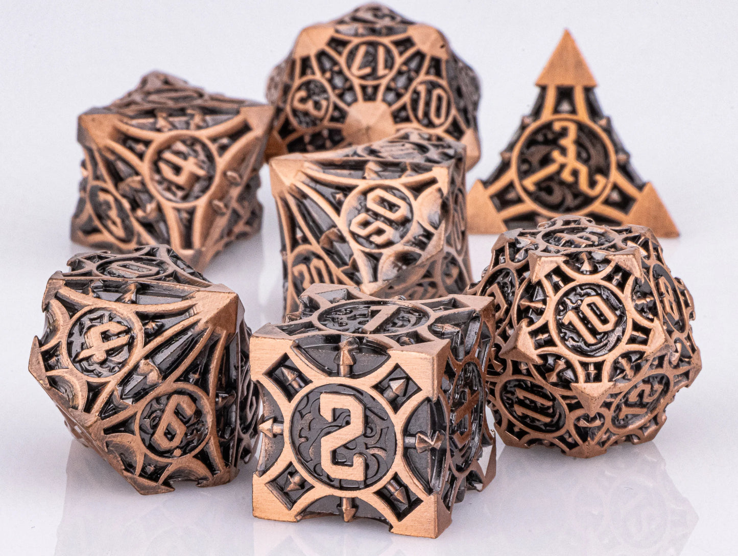Dnd metal dice set ,red metal dice set for dungeons and dragons ,sharp edge d&d dice set