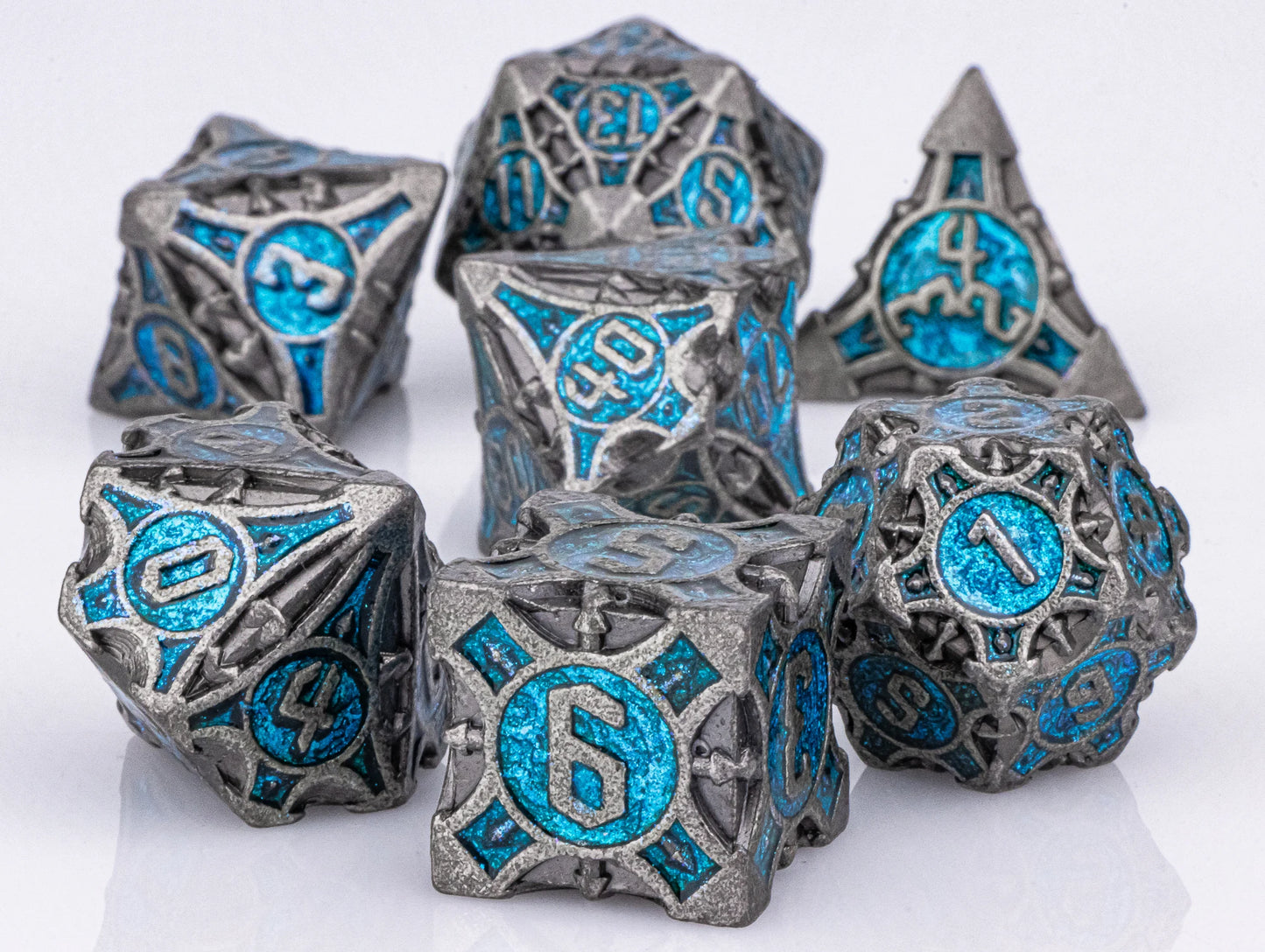 Dnd metal dice set ,red metal dice set for dungeons and dragons ,sharp edge d&d dice set