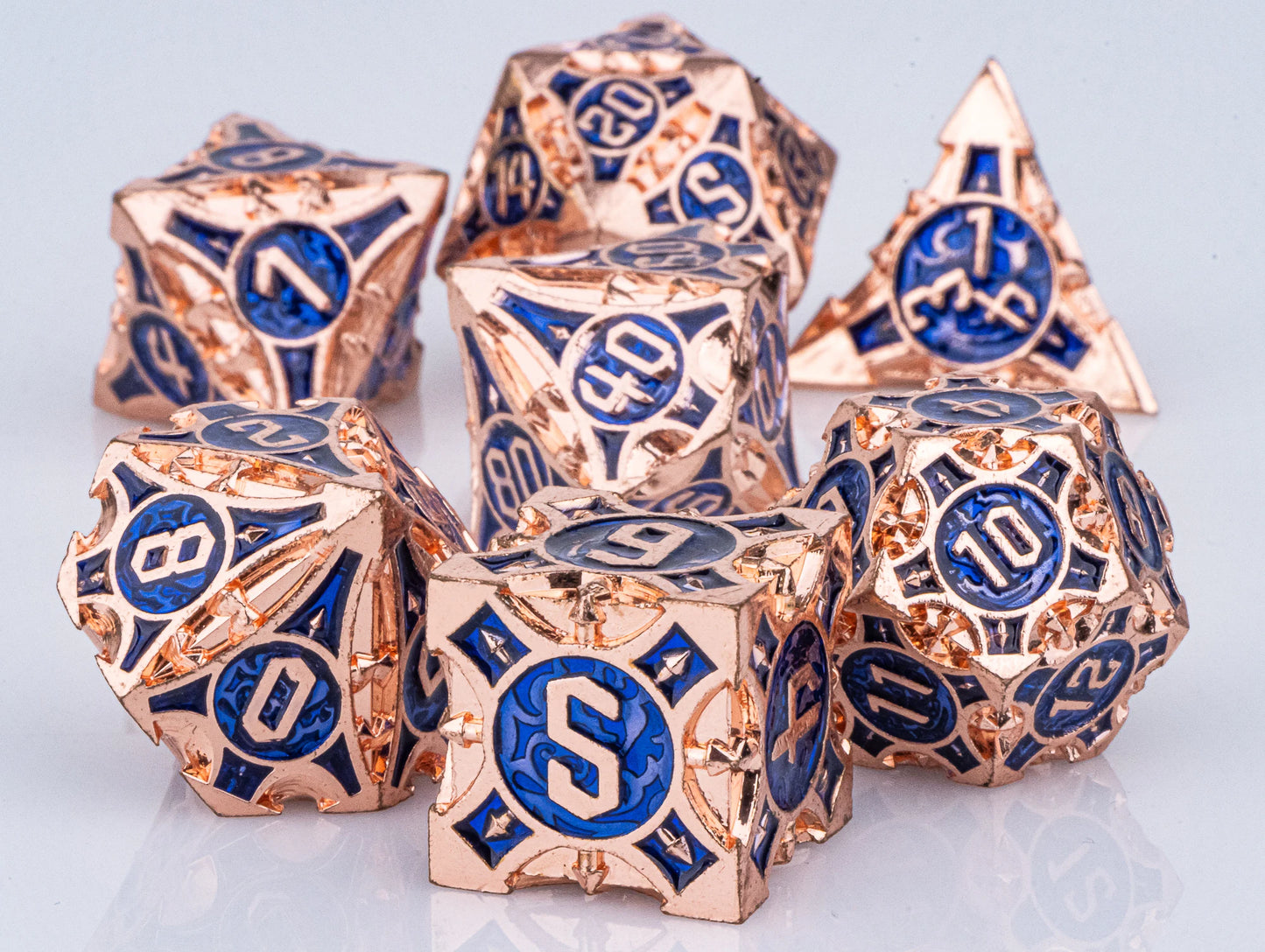 Dnd metal dice set ,red metal dice set for dungeons and dragons ,sharp edge d&d dice set