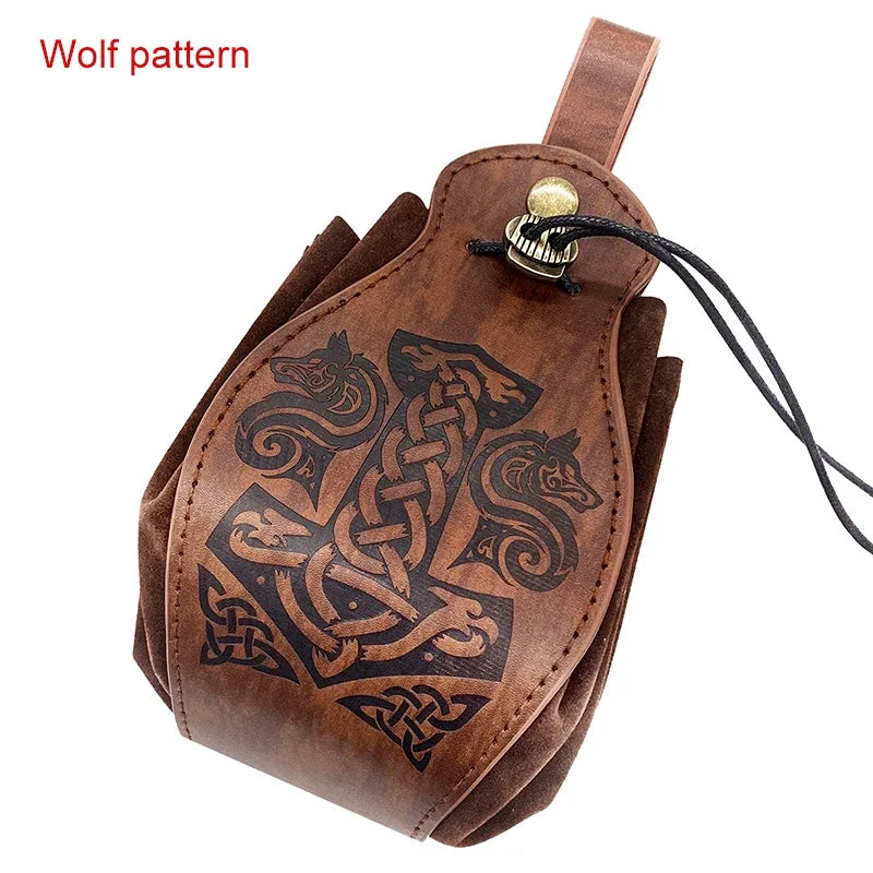 PU Leather For DND Dice Bag Tray 5 Celtic Designs Cute Drawstring Pouch For D&D Roleplaying RPG Gift Ideas Coin Purse