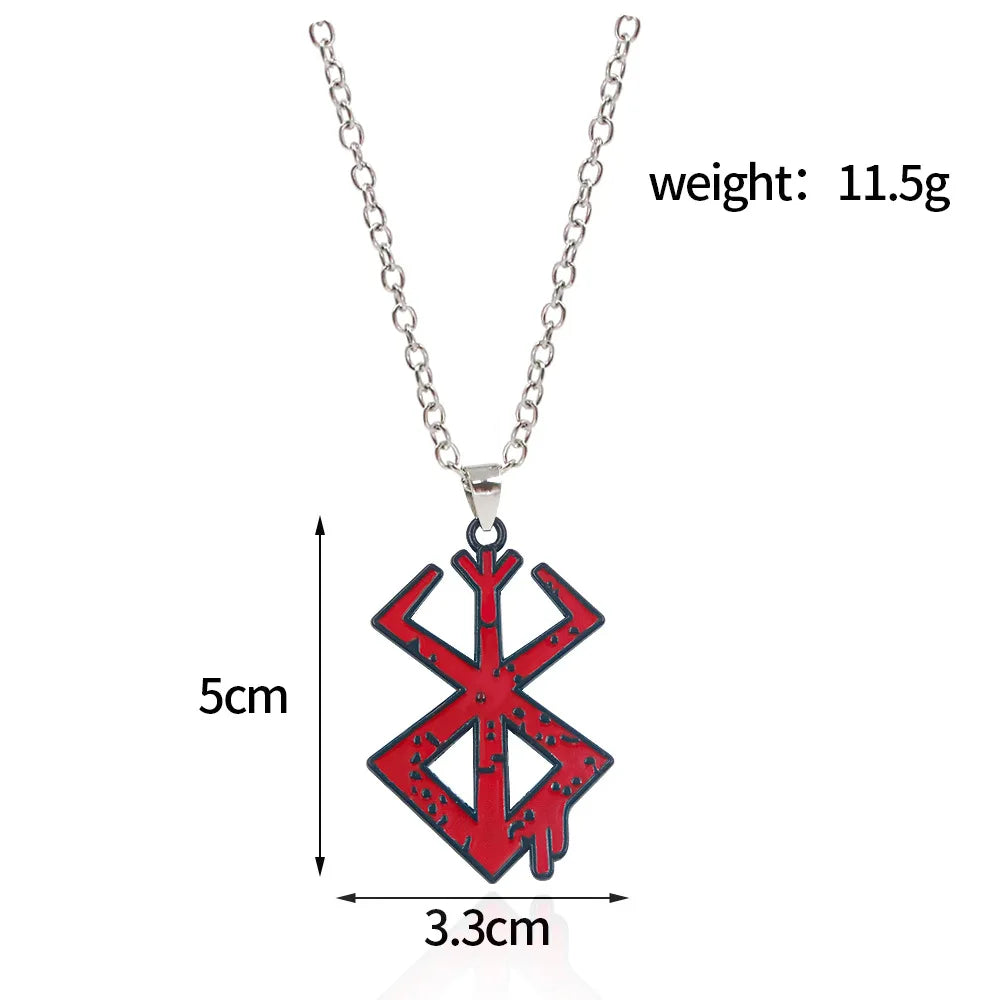 Anime Berserk Symbol Logo Necklace Trendy Fashion Guts Sword Logo Pendants Cosplay Jewelry Decoration Necklace Props Gifts 2024