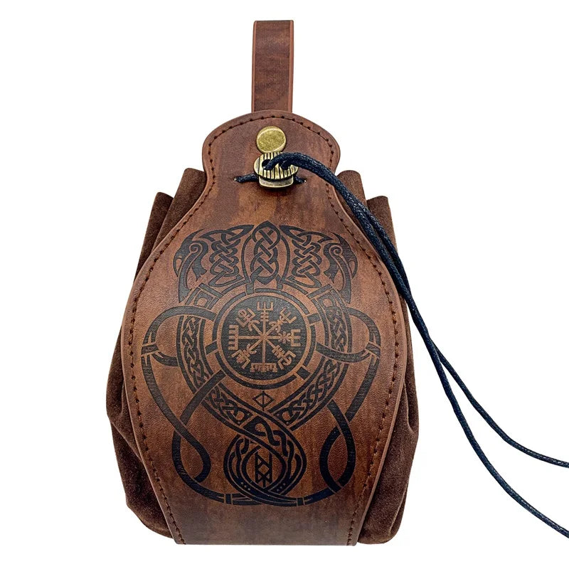 PU Leather Bag For DND Dice Game Tray 5 Celtic Designs Cute Drawstring Pouch For D&D Roleplaying RPG Gift Ideas Coin Purse