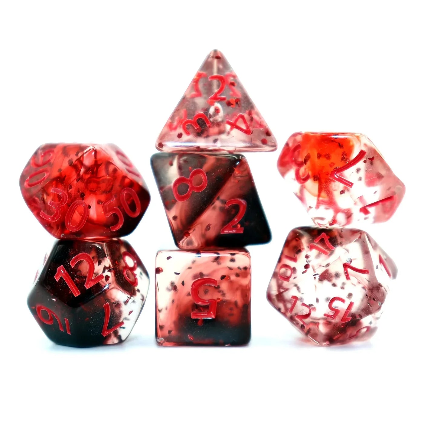 7pcs Set Crystal Style DND Dice Set Polyhedral Table Game Dice Role-Playing RPG Dice With Box