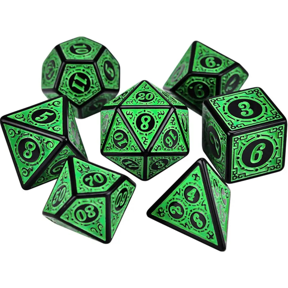 7Pcs Polyhedral Dice Double-Colors Polyhedral Game Dice for RPG Dungeons and Dragons DND RPG D20 D12 D10 D8 D6 D4 Table Game