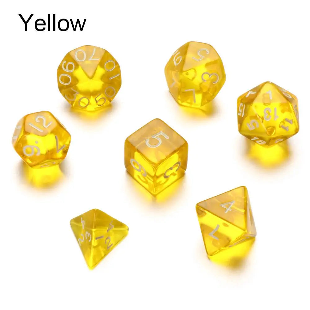 7Pcs Polyhedral Dice Double-Colors Polyhedral Game Dice for RPG Dungeons and Dragons DND RPG D20 D12 D10 D8 D6 D4 Table Game