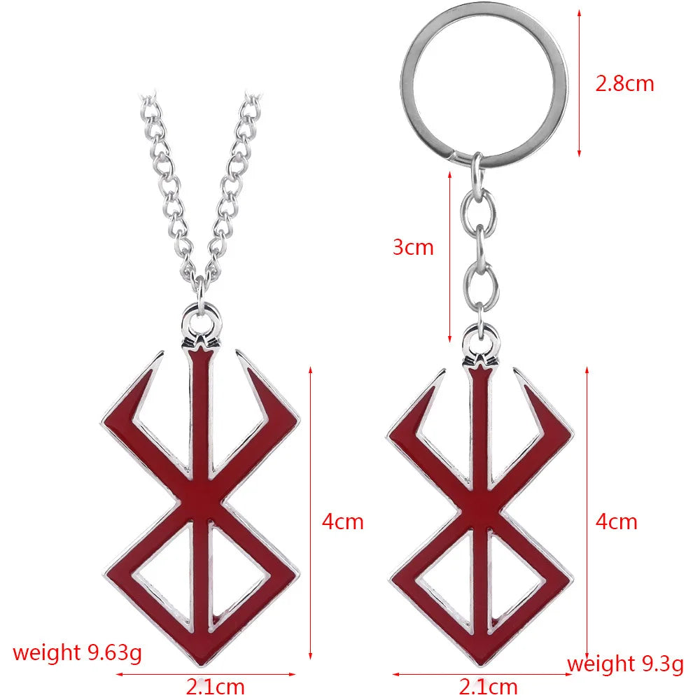 Anime Berserk Symbol Logo Necklace Trendy Fashion Guts Sword Logo Pendants Cosplay Jewelry Decoration Necklace Props Gifts 2024