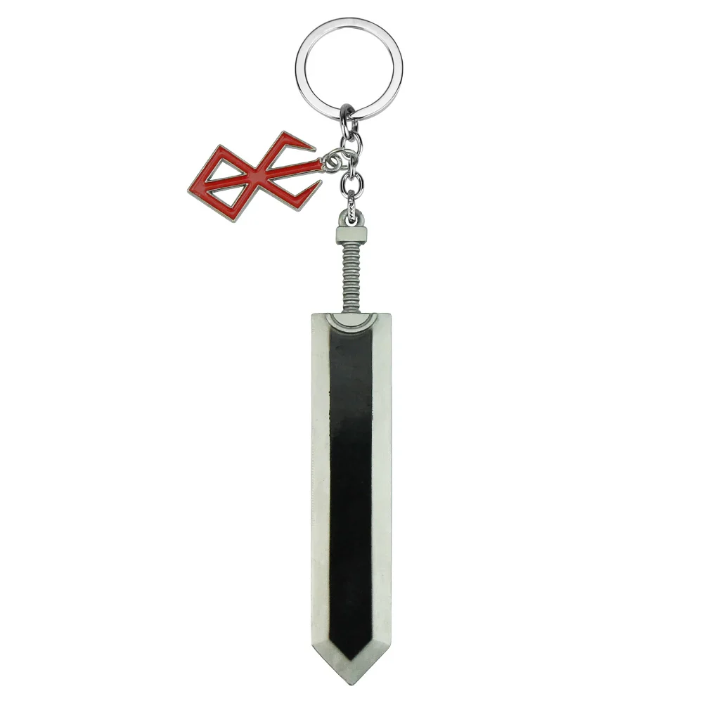 Anime Berserk Sword Keychain Black Swordsman Metal Car Keyring Cosplay Jewelry Dragonslayer Sword Key Chain For Men Keyrings