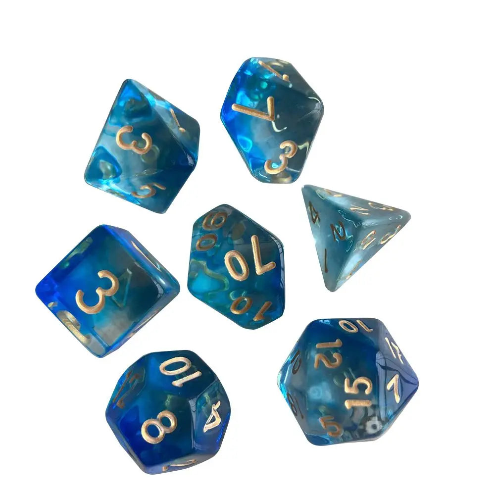 7Pcs Polyhedral Dice Double-Colors Polyhedral Game Dice for RPG Dungeons and Dragons DND RPG D20 D12 D10 D8 D6 D4 Table Game