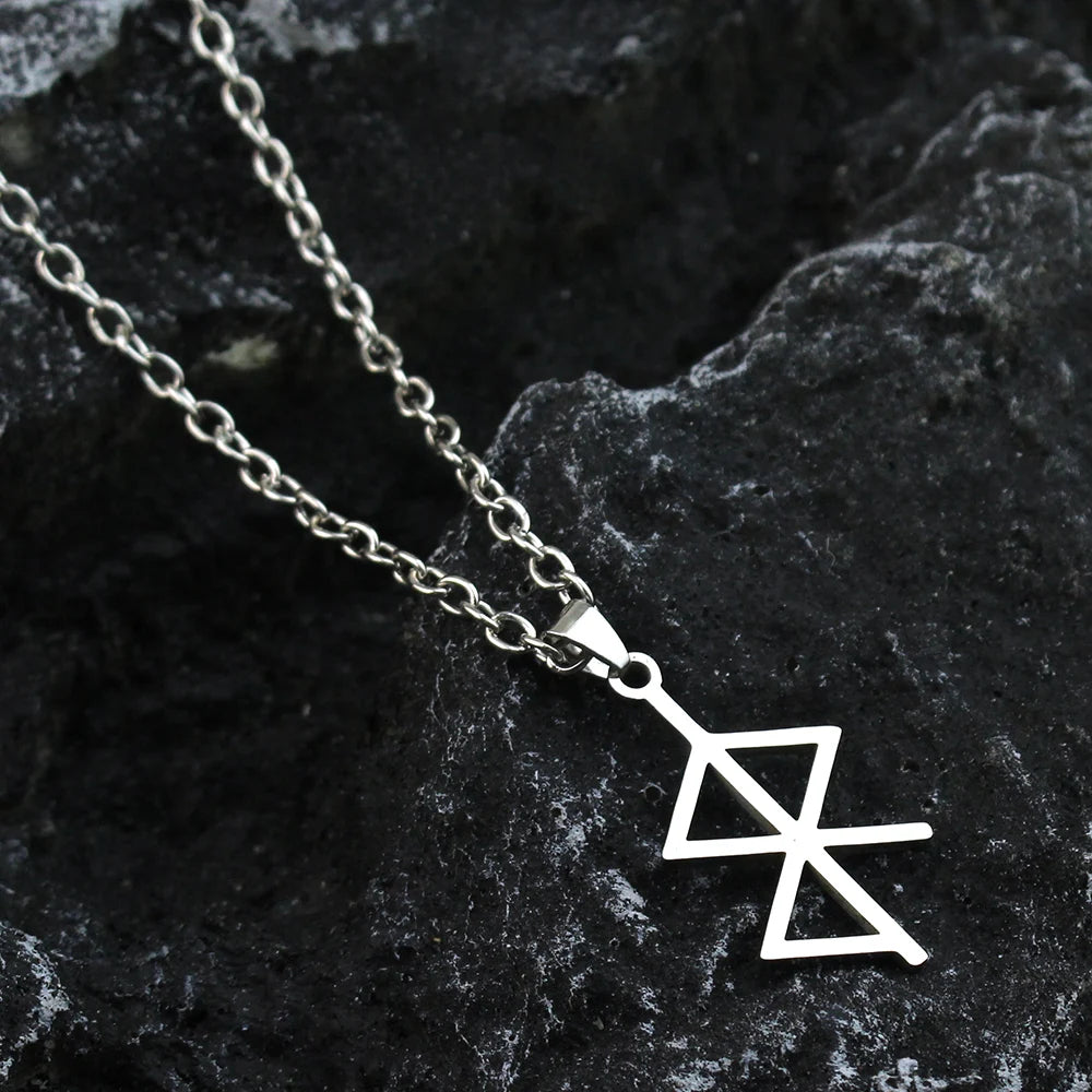 Berserker Rune Symbol Necklace Nordic Logo Steel Emblem Norse Amulet Talisman Sign Necklace Jewelry