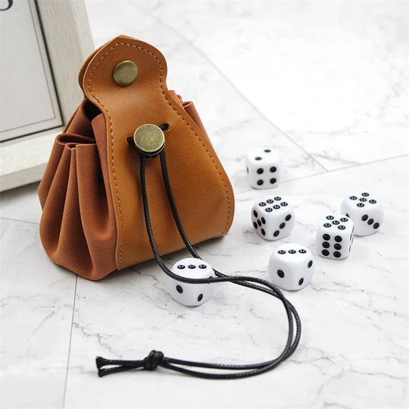 PU Leather For DND Dice Bag Tray 5 Celtic Designs Cute Drawstring Pouch For D&D Roleplaying RPG Gift Ideas Coin Purse