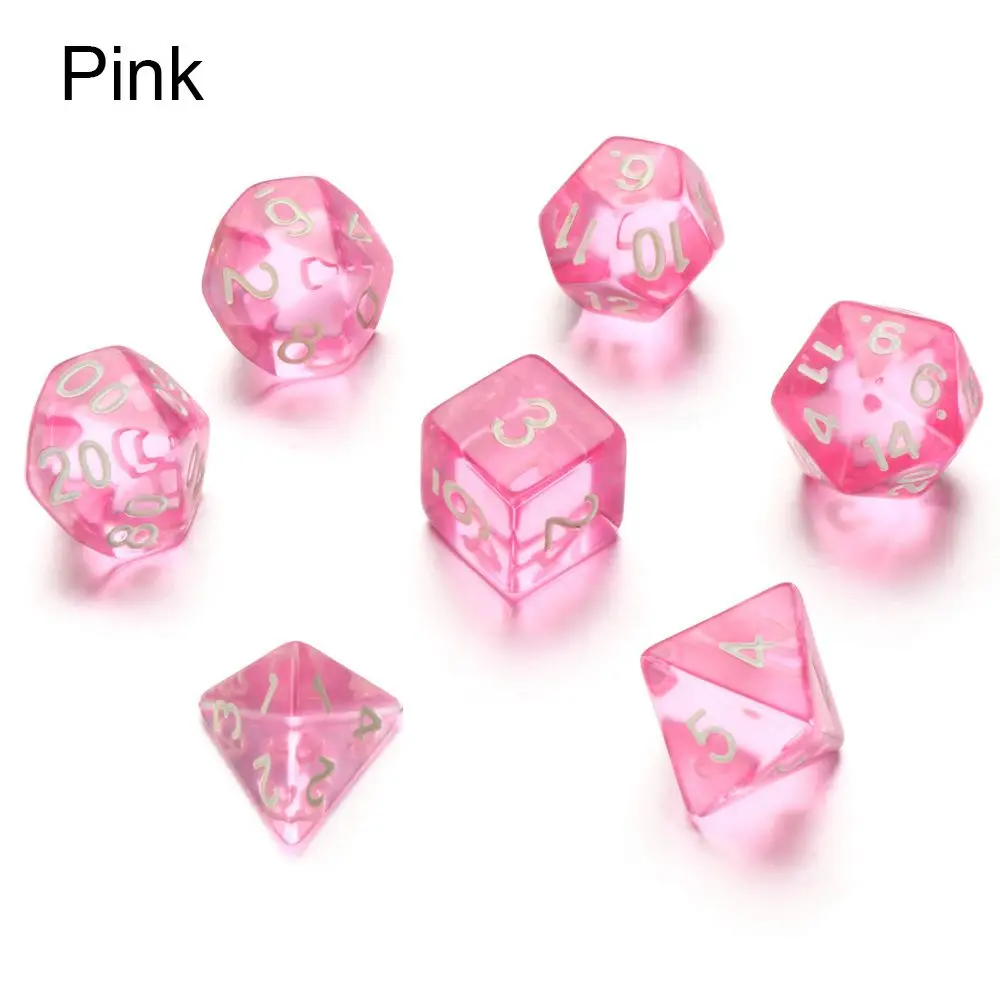 7Pcs Polyhedral Dice Double-Colors Polyhedral Game Dice for RPG Dungeons and Dragons DND RPG D20 D12 D10 D8 D6 D4 Table Game