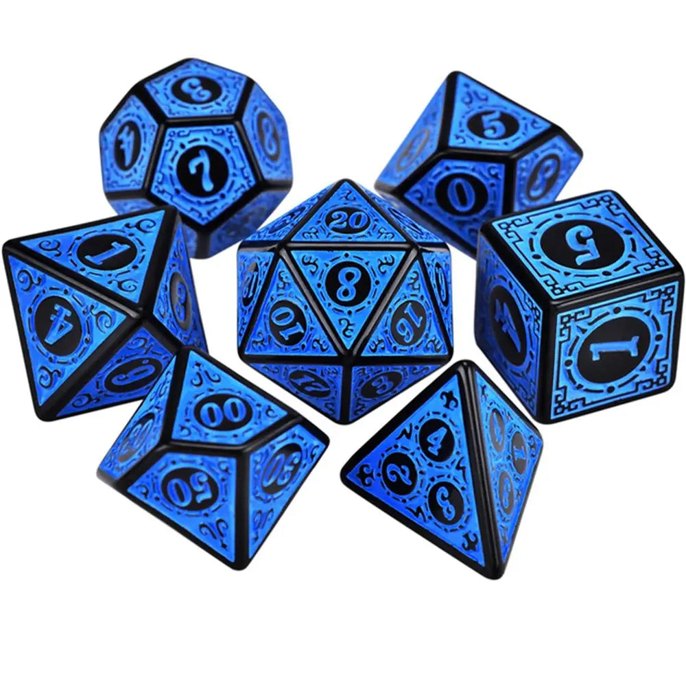 7Pcs Polyhedral Dice Double-Colors Polyhedral Game Dice for RPG Dungeons and Dragons DND RPG D20 D12 D10 D8 D6 D4 Table Game