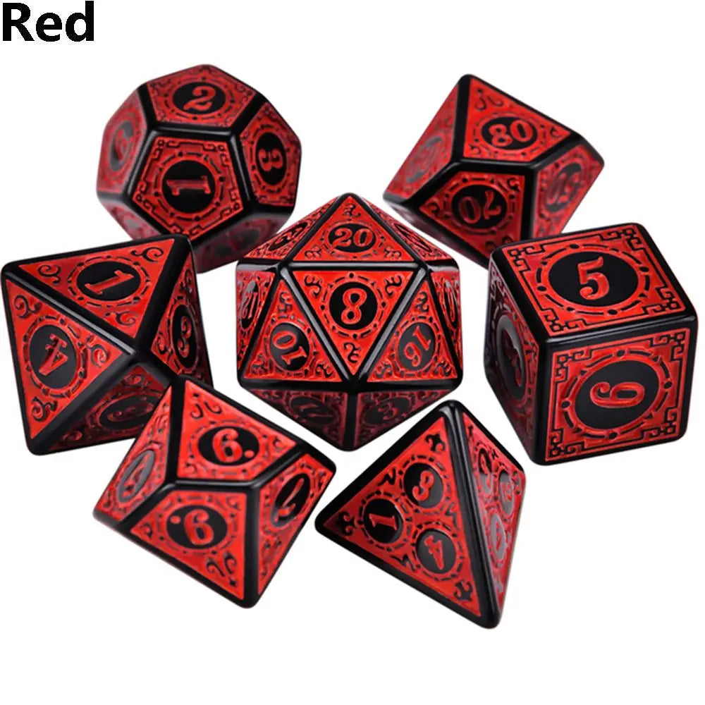 7Pcs Polyhedral Dice Double-Colors Polyhedral Game Dice for RPG Dungeons and Dragons DND RPG D20 D12 D10 D8 D6 D4 Table Game