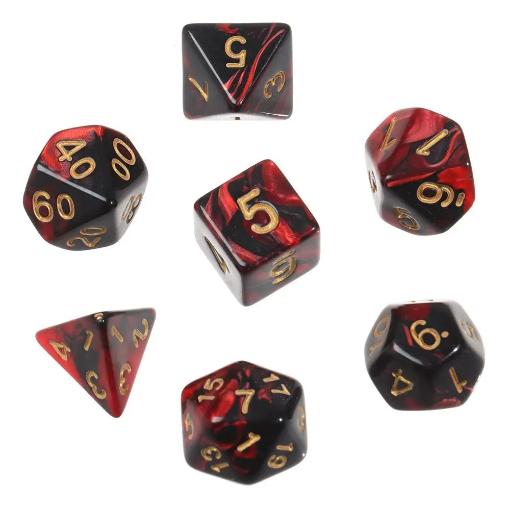 7Pcs Polyhedral Dice Double-Colors Polyhedral Game Dice for RPG Dungeons and Dragons DND RPG D20 D12 D10 D8 D6 D4 Table Game