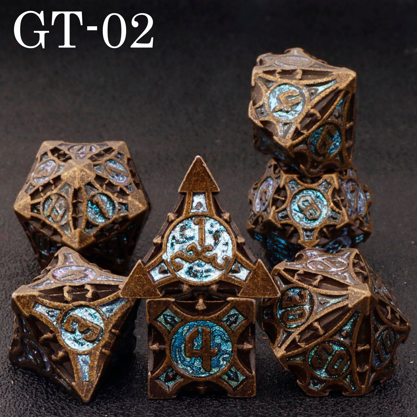 Dnd metal dice set ，red metal dice set for dungeons and dragons ，sharp edge d&d dice set