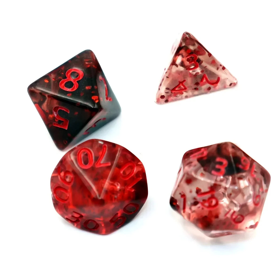 7pcs Set Crystal Style DND Dice Set Polyhedral Table Game Dice Role-Playing RPG Dice With Box