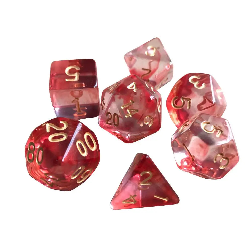 7Pcs Polyhedral Dice Double-Colors Polyhedral Game Dice for RPG Dungeons and Dragons DND RPG D20 D12 D10 D8 D6 D4 Table Game