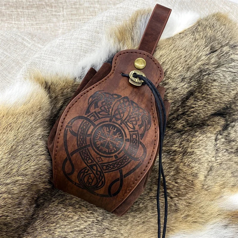 PU Leather Bag For DND Dice Game Tray 5 Celtic Designs Cute Drawstring Pouch For D&D Roleplaying RPG Gift Ideas Coin Purse