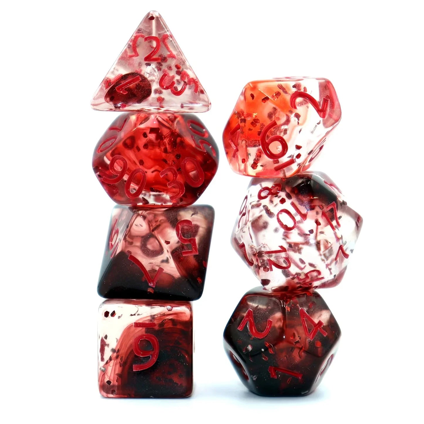 7pcs Set Crystal Style DND Dice Set Polyhedral Table Game Dice Role-Playing RPG Dice With Box