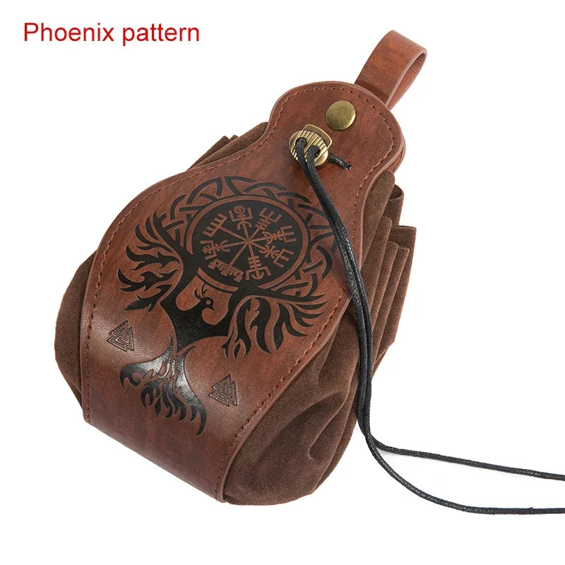 PU Leather For DND Dice Bag Tray 5 Celtic Designs Cute Drawstring Pouch For D&D Roleplaying RPG Gift Ideas Coin Purse