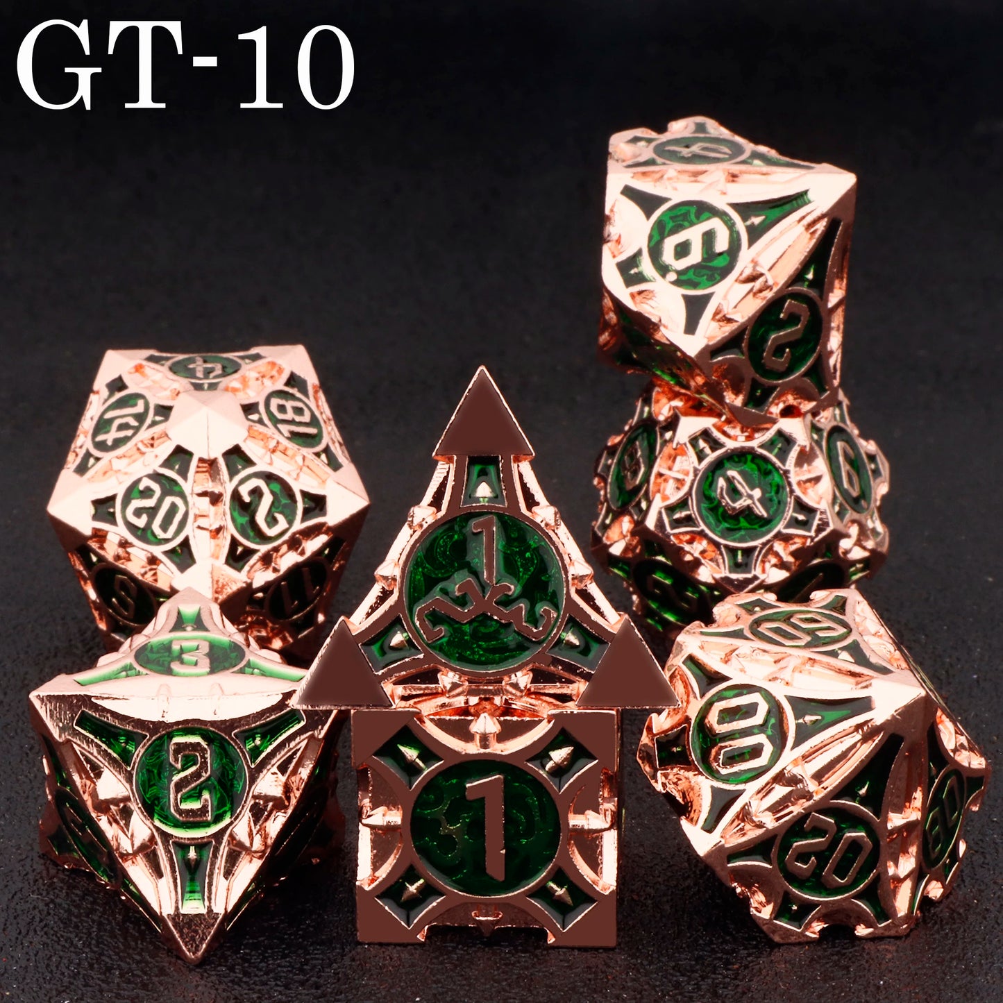 Dnd metal dice set ，red metal dice set for dungeons and dragons ，sharp edge d&d dice set