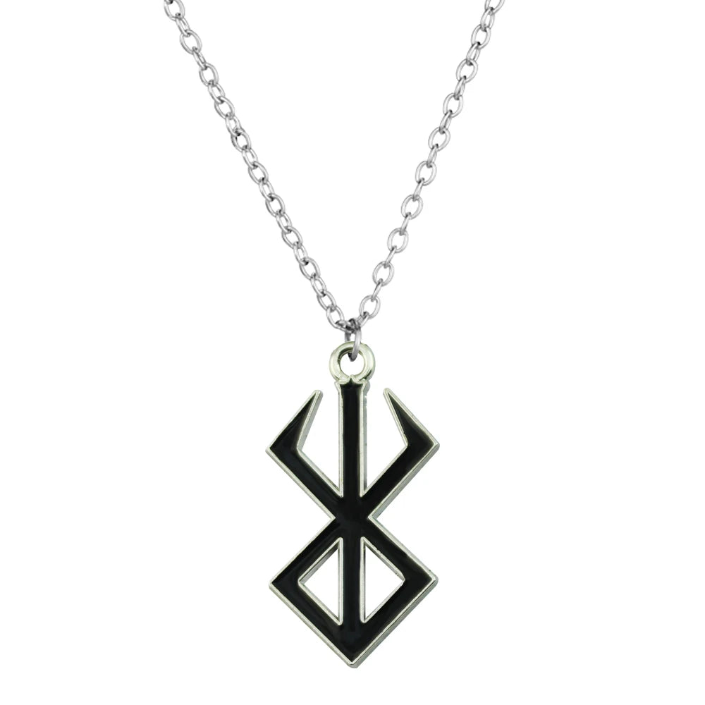 Berserker Rune Symbol Necklace Nordic Logo Steel Emblem Norse Amulet Talisman Sign Necklace Jewelry