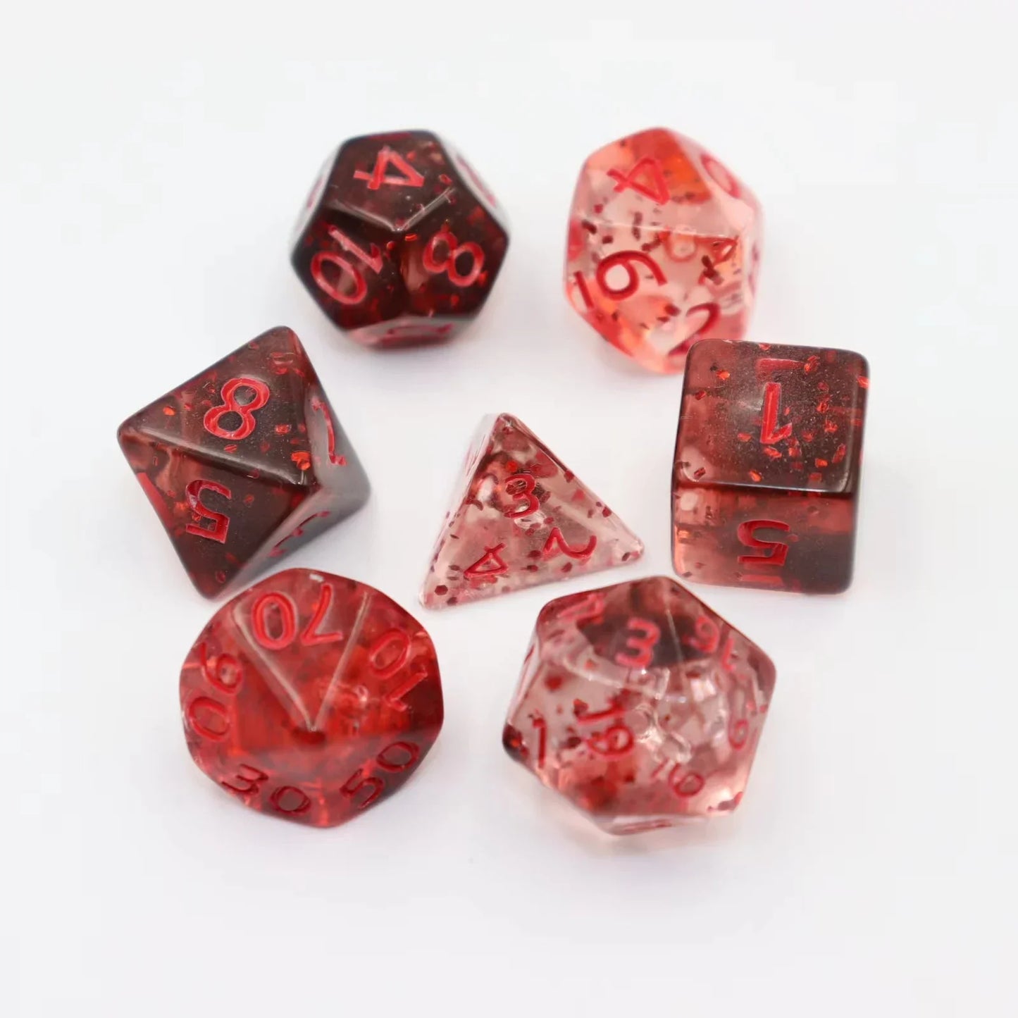 7pcs Set Crystal Style DND Dice Set Polyhedral Table Game Dice Role-Playing RPG Dice With Box