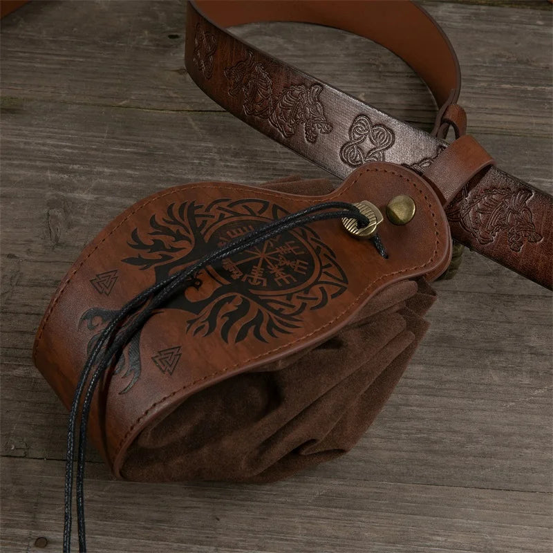 PU Leather Bag For DND Dice Game Tray 5 Celtic Designs Cute Drawstring Pouch For D&D Roleplaying RPG Gift Ideas Coin Purse