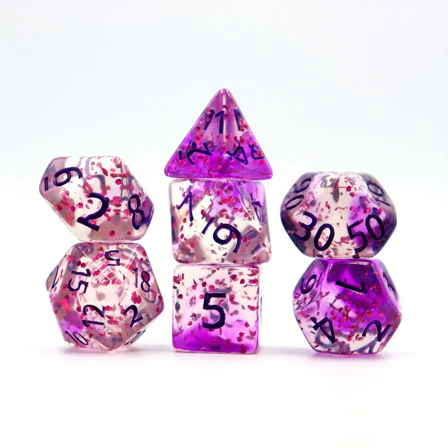 7pcs Set Crystal Style DND Dice Set Polyhedral Table Game Dice Role-Playing RPG Dice With Box