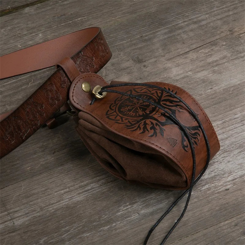 PU Leather For DND Dice Bag Tray 5 Celtic Designs Cute Drawstring Pouch For D&D Roleplaying RPG Gift Ideas Coin Purse