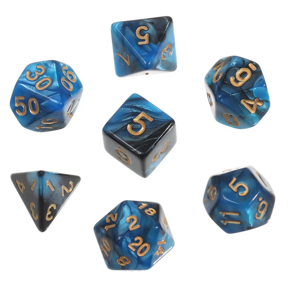 7Pcs Polyhedral Dice Double-Colors Polyhedral Game Dice for RPG Dungeons and Dragons DND RPG D20 D12 D10 D8 D6 D4 Table Game