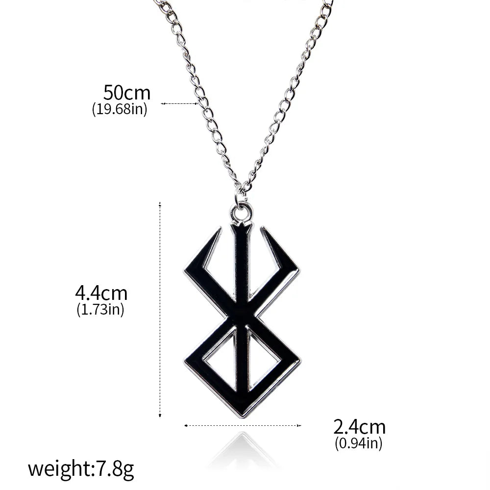 Anime Berserk Symbol Logo Necklace Trendy Fashion Guts Sword Logo Pendants Cosplay Jewelry Decoration Necklace Props Gifts 2024