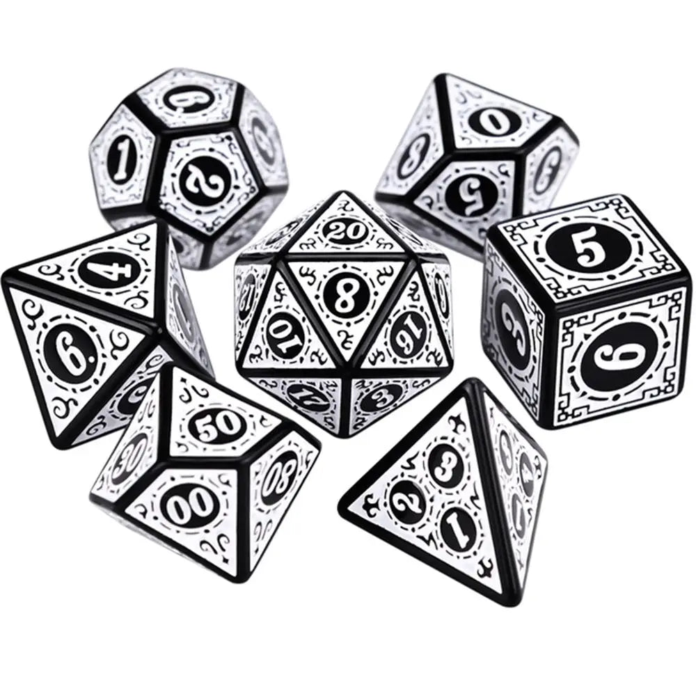 7Pcs Polyhedral Dice Double-Colors Polyhedral Game Dice for RPG Dungeons and Dragons DND RPG D20 D12 D10 D8 D6 D4 Table Game