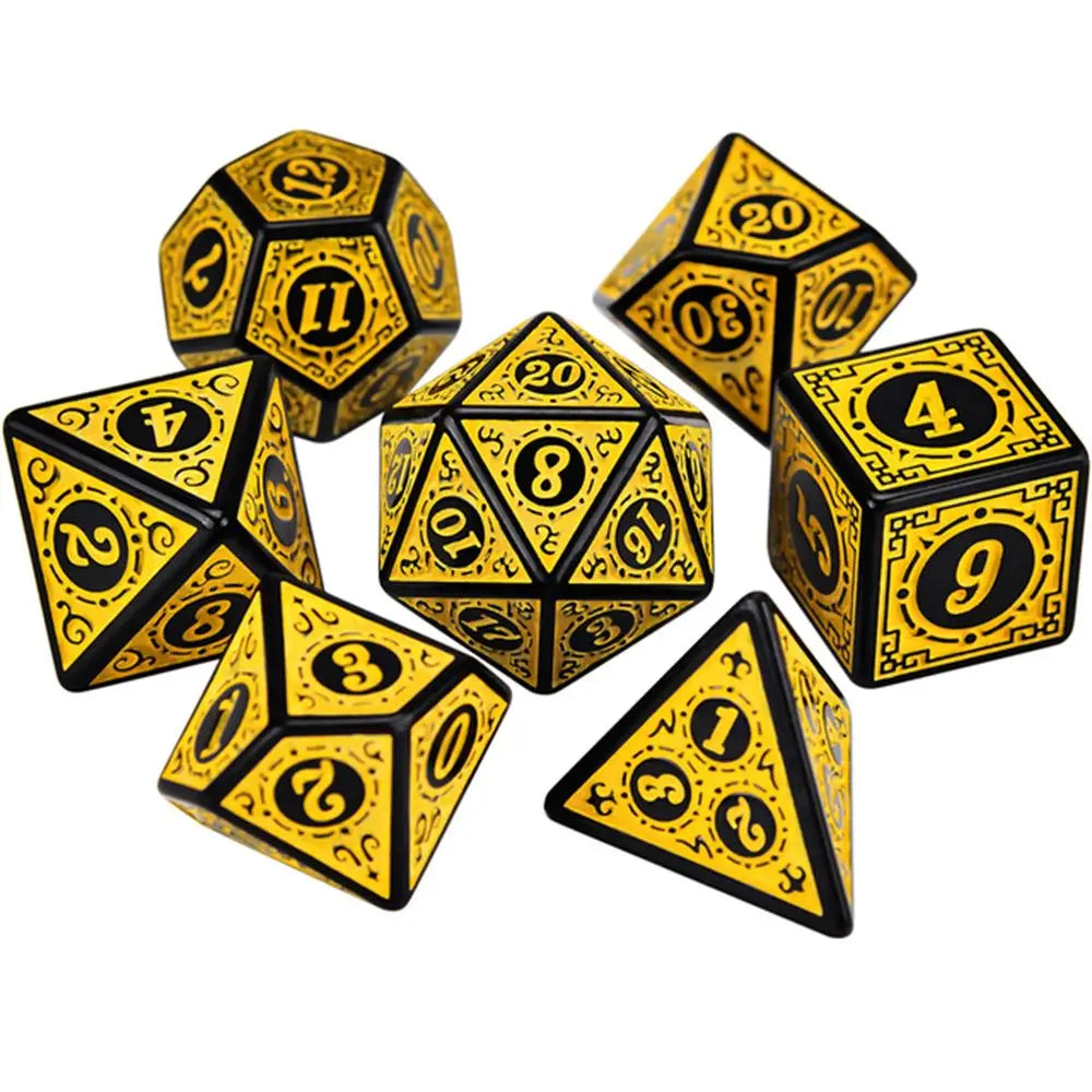 7Pcs Polyhedral Dice Double-Colors Polyhedral Game Dice for RPG Dungeons and Dragons DND RPG D20 D12 D10 D8 D6 D4 Table Game