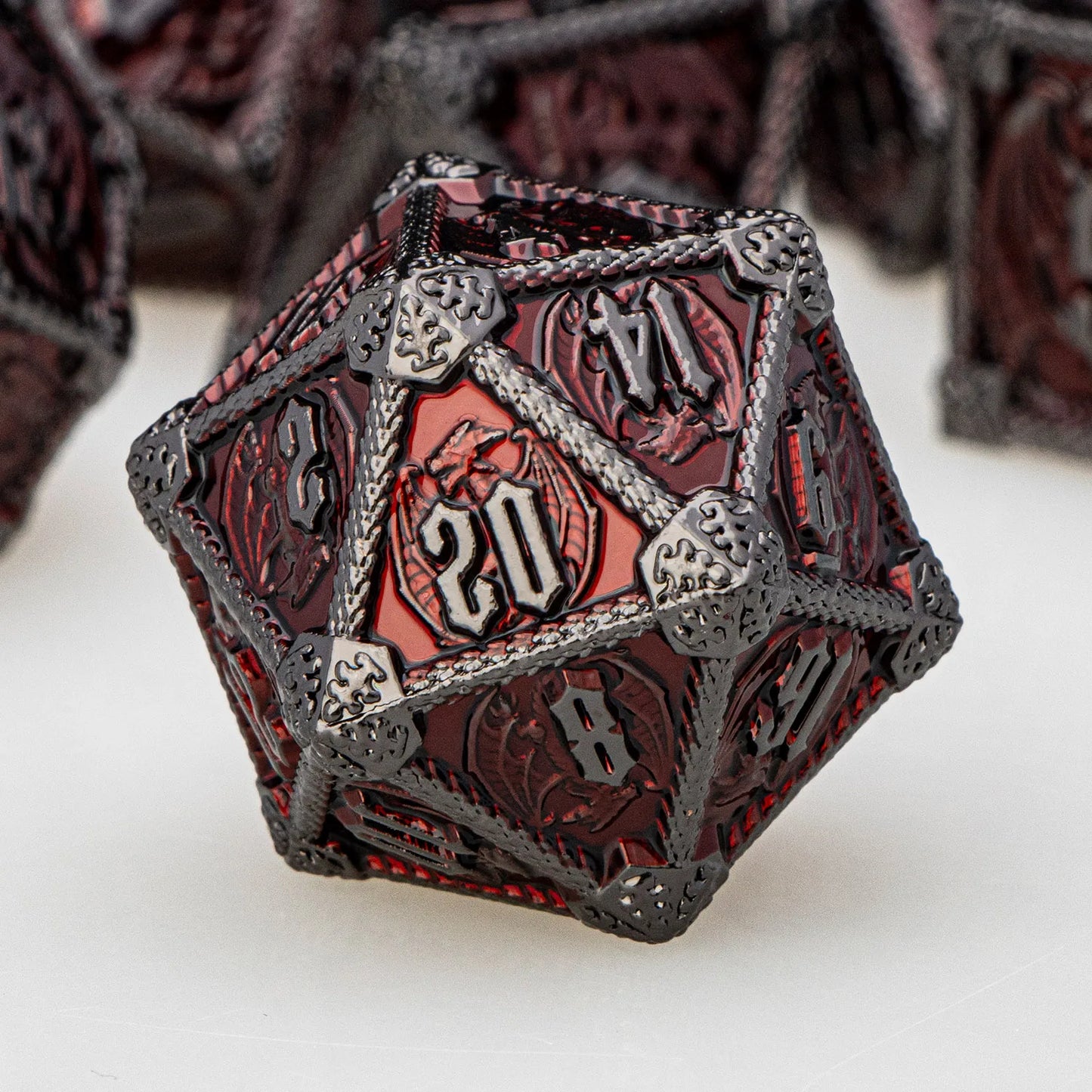 Metal DND Dice Dungeon and Dragon D&D Polyhedral Dice RPG D and D Dragon Dice Set Role Playing Games D20 D12 D10 D8 D6