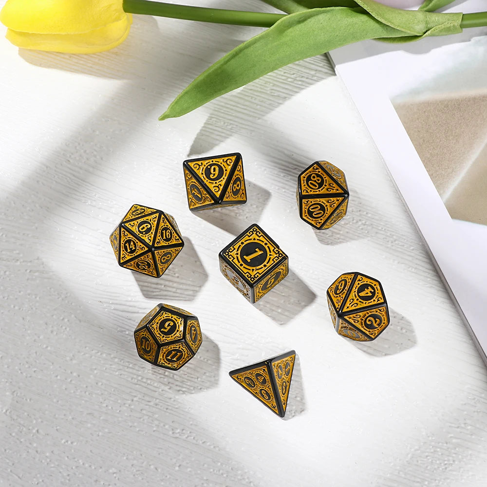 7Pcs Polyhedral Dice Double-Colors Polyhedral Game Dice for RPG Dungeons and Dragons DND RPG D20 D12 D10 D8 D6 D4 Table Game