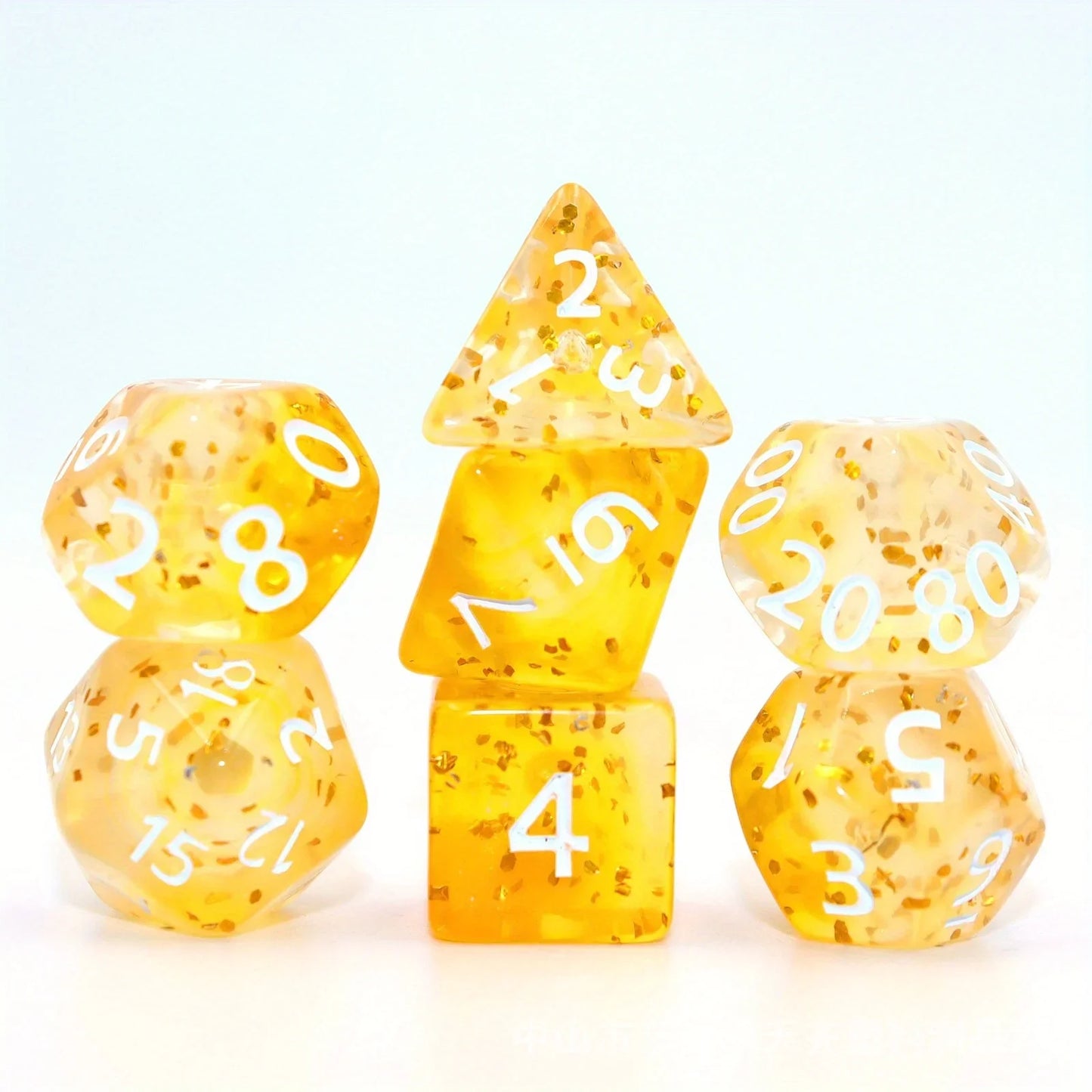 7pcs Set Crystal Style DND Dice Set Polyhedral Table Game Dice Role-Playing RPG Dice With Box