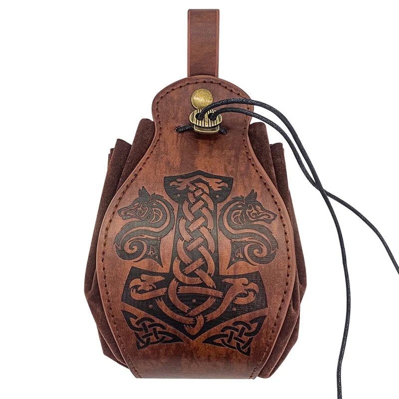 PU Leather Bag For DND Dice Game Tray 5 Celtic Designs Cute Drawstring Pouch For D&D Roleplaying RPG Gift Ideas Coin Purse