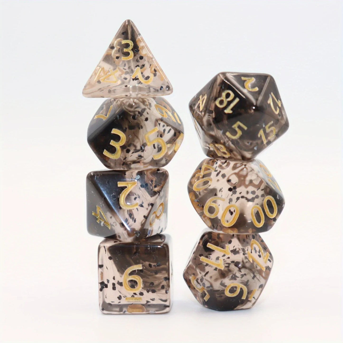 7pcs Set Crystal Style DND Dice Set Polyhedral Table Game Dice Role-Playing RPG Dice With Box