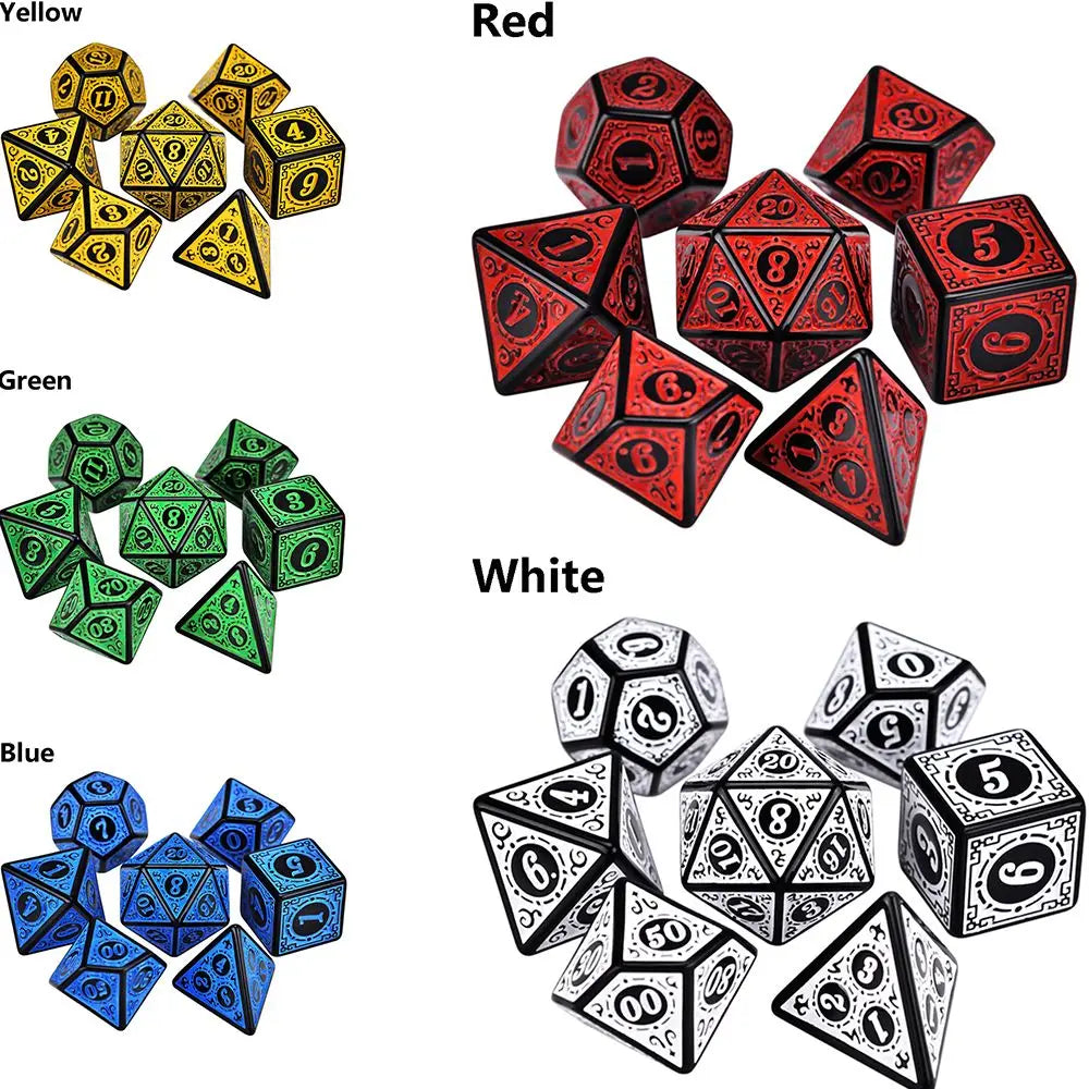 Multi-Sided 7-Die Dice Set Game Dice For TRPG DND Accessories Polyhedral Dice For Board Card Game Math Games