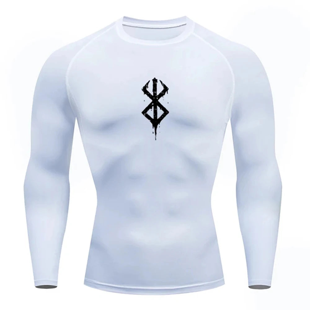 Men's Compression Top Anime Berserk Guts GYM Tshirts Running Fitness Tight Sportswear Short Sleeve Summer Breathable Sport Tee