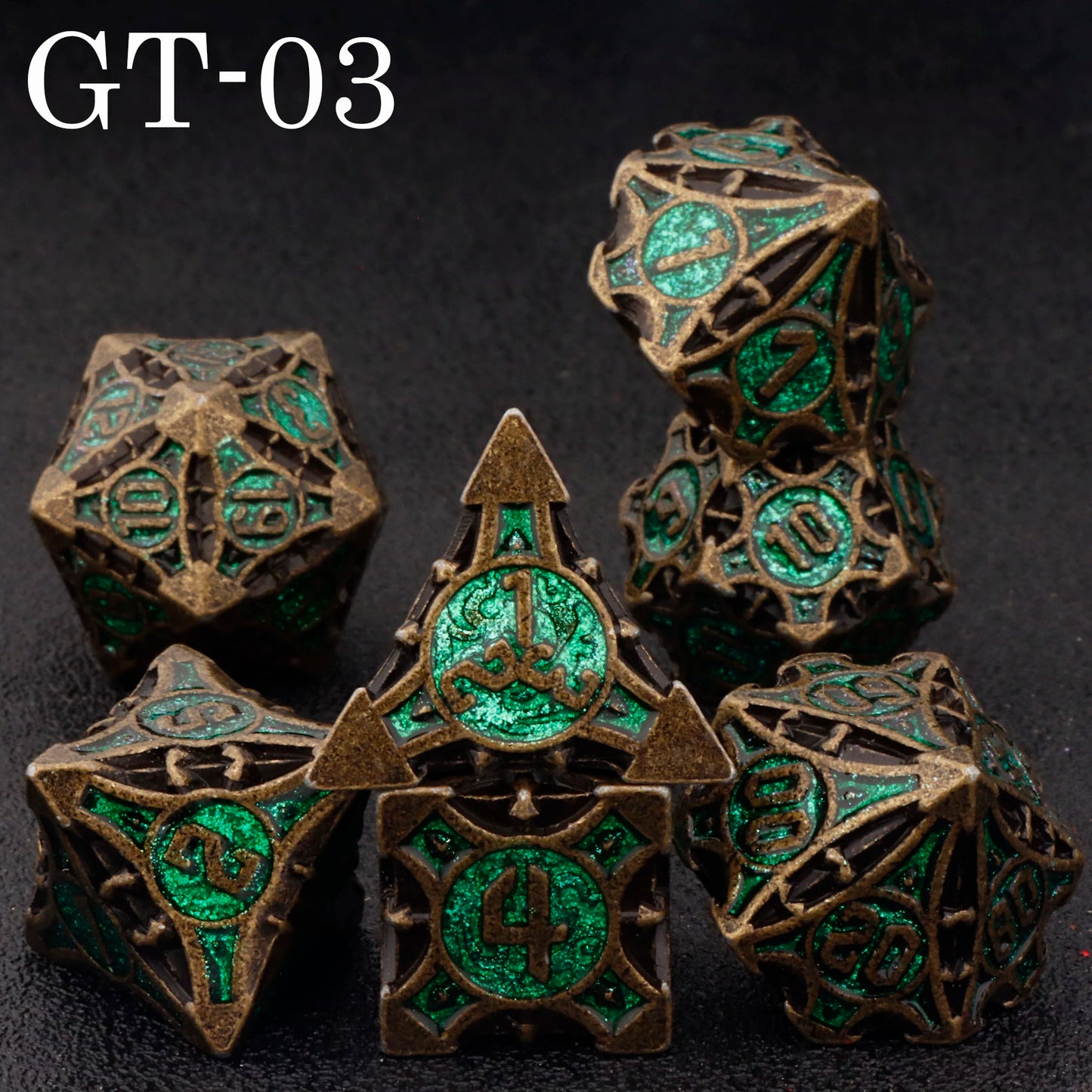 Dnd metal dice set ，red metal dice set for dungeons and dragons ，sharp edge d&d dice set