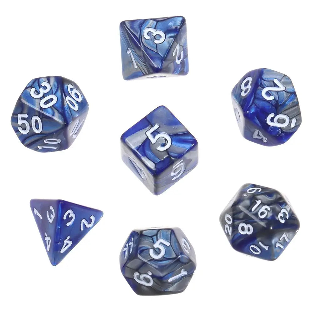 7Pcs Polyhedral Dice Double-Colors Polyhedral Game Dice for RPG Dungeons and Dragons DND RPG D20 D12 D10 D8 D6 D4 Table Game