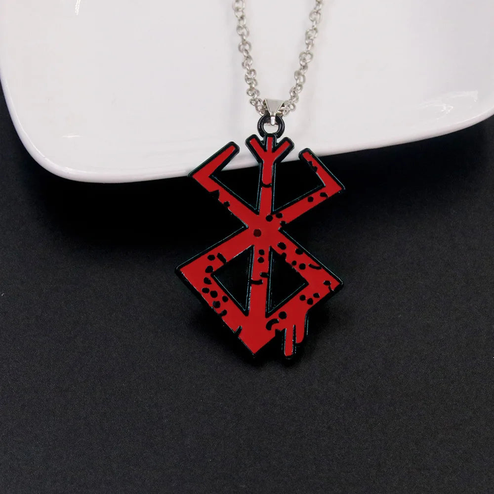 Anime Berserk Symbol Logo Necklace Trendy Fashion Guts Sword Logo Pendants Cosplay Jewelry Decoration Necklace Props Gifts 2024