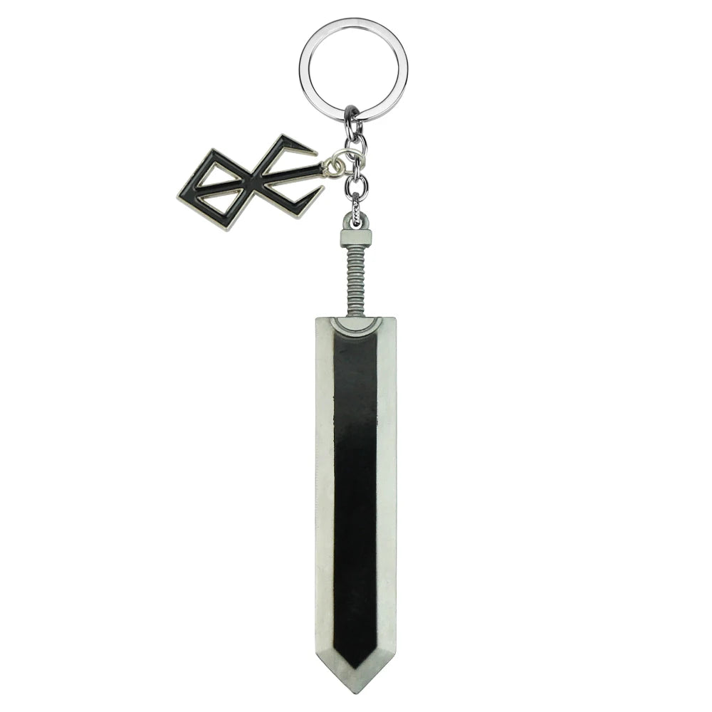 Anime Berserk Sword Keychain Black Swordsman Metal Car Keyring Cosplay Jewelry Dragonslayer Sword Key Chain For Men Keyrings