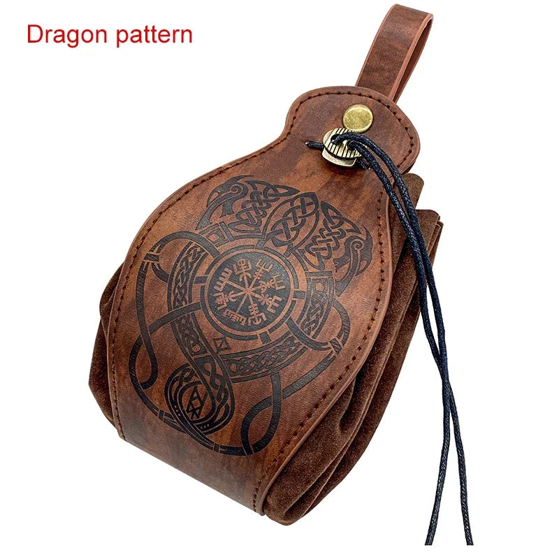 PU Leather For DND Dice Bag Tray 5 Celtic Designs Cute Drawstring Pouch For D&D Roleplaying RPG Gift Ideas Coin Purse